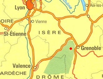 Vercors Plateau location in Rhone-Alps region
Situation du Vercors en rgion Rhne-Alpes.