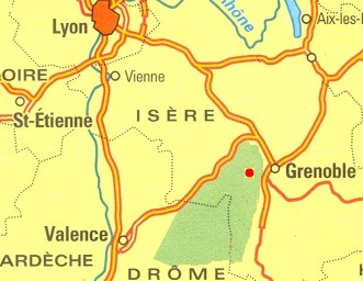 Vercors Plateau location in Rhone-Alps region
Situation du Vercors en rgion Rhne-Alpes.